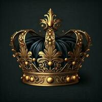 Royal Gold crown isolated on white background. AI Generative photo