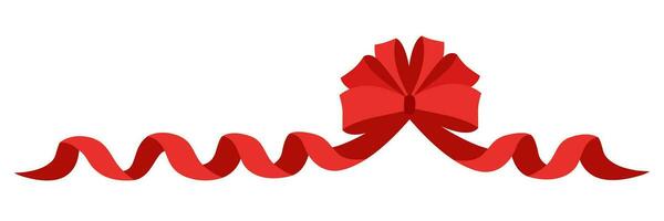 Red bow on white vector