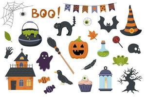 Halloween set of elements vector