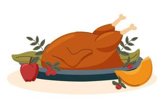 Turkey on a platter vector