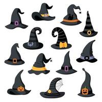 Set Halloween hats black vector