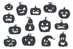 Set of black pumpkins vector