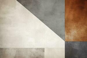 Abstract geometric gray brown background, empty space for design. Generative AI photo