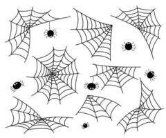 Spider webs set vector