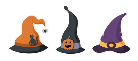 Set Halloween hats vector