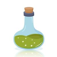 Flask with green liquid vector