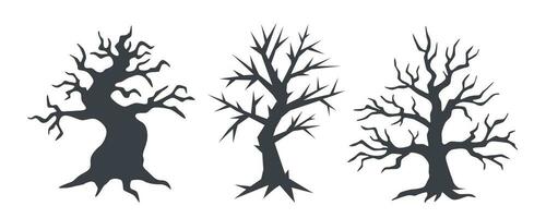 Halloween trees set vector