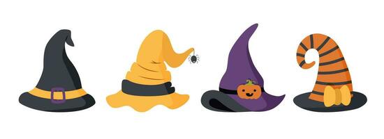 Set Halloween hats vector