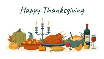 Thanksgiving dinner background vector