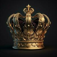 Royal Gold crown isolated on white background. AI Generative photo