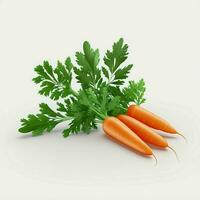 Fresh and healthy carrots with green leaves on a white background. The green leaves add a touch of freshness to these nutritious fruits. AI Generative photo