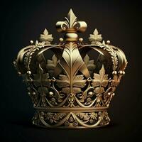 Royal Gold crown isolated on white background. AI Generative photo