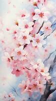 Flowers watercolor. Colorful floral background. AI Generated. photo