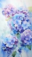 Flowers watercolor. Colorful floral background. AI Generated. photo