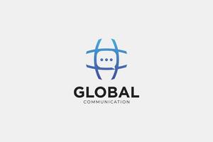 global comunicación charla logo y icono vector