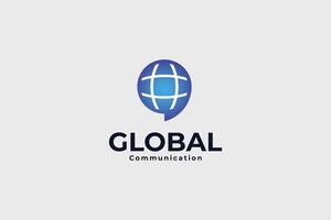 global comunicación charla logo y icono vector