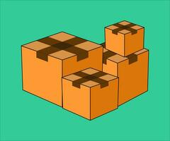 Pile of Closed Box illustration Vector