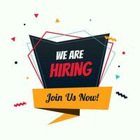 We Are Hiring Simple Design Concept vector