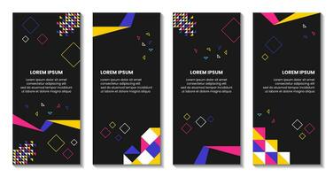 Abstract and Modern X Banner Design Set vector