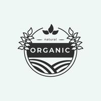 organic farm logo vector design, simple image icon natural farm minimalist design.