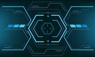 HUD sci-fi interface screen view blue geometric design virtual reality futuristic technology creative display vector
