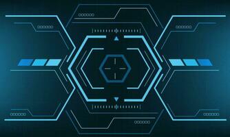 HUD sci-fi interface screen view blue geometric design virtual reality futuristic technology creative display vector