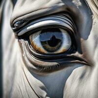 Ai generated content. Graceful Elegance A Horse's Eye in Close-Up photo