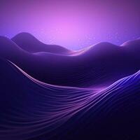 Purple abstract background with the effect of waves, lines, fog. Gradient, design, place for text. Generative AI photo