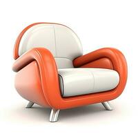 Volumetric image of a modern armchair. Furniture, interior, isolated element on white background. Generative AI photo