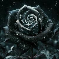 Download Dewy Black Rose Petals Wallpaper