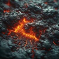 Ai generated content. Inferno Unleashed The Fiery Power of a Volcanic Eruption photo