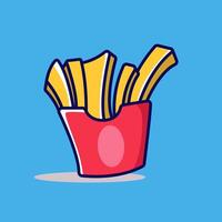 francés papas fritas sencillo ilustración en dibujos animados estilo vector