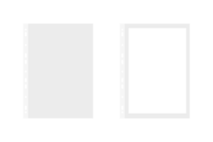 vel plastic beschermer, Doorzichtig map het dossier. geslagen zak- vel mockup leeg a4. png