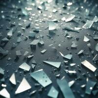 Ai generated content. Shattered Reality Broken Glass in Closeup photo