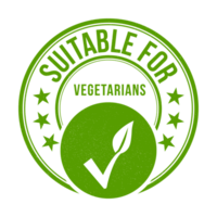 Suitable For Vegetarians Rubber Stamp, Leaf Badge, Sticker, Emblem, Vegetable Foods Design Element, Plants Food Packaging Label Seal, Product Label Design With Grunge Texture png