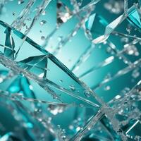 Ai generated content. Shattered Reality Broken Glass in Closeup photo