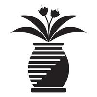 flower vase icon logo vector design template illustration