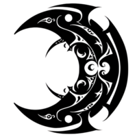 Crescent style tribal tattoo png transparent background ai generative