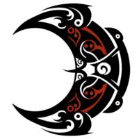 crescente estilo tribal tatuagem png transparente fundo ai generativo