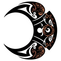 Crescent style tribal tattoo png transparent background ai generative