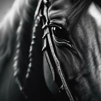 Ai generated content. Graceful Elegance A Horse's Eye in Close-Up photo