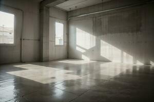 Industrial Elegance Aesthetic Concrete Floor in a Modern Home by Emily Thompson. AI Generated. photo