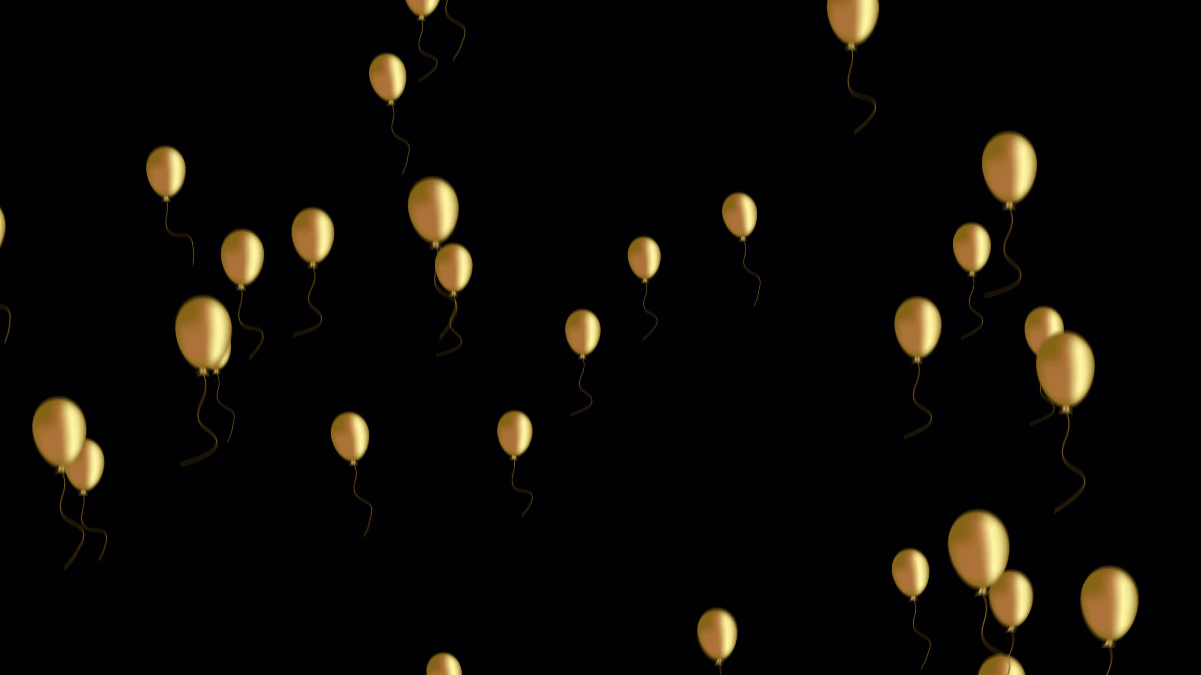 Celebrate The Party with Style, Golden Balloons Flying Loop Animation