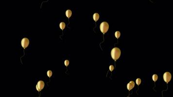 Erstellen unvergesslich Momente mit golden Luftballons fliegend Animation zu Ihre Projekte video