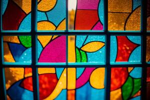 Window Clings and Decals Transforming Your Windows into Works of Art. AI Generated. photo
