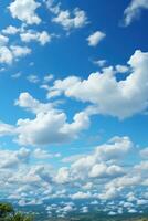 Blue sky with clouds. nature background photo