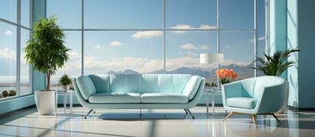 Modern room on the top floor with a window. photo