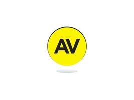 Unique Av Logo Icon, Monogram AV Circle Logo Letter Vector Art