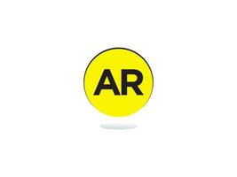 Unique Ar Logo Icon, Monogram AR Circle Logo Letter Vector Art