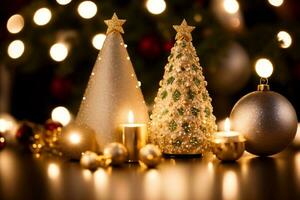 Festive Elegance Shimmering Christmas ings. AI Generated. photo